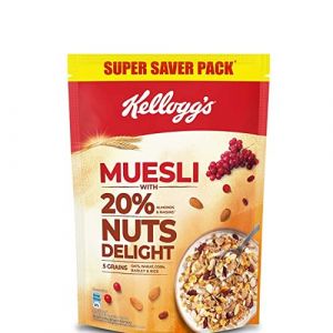 KELLOGG'S MUESLI WITH 20% ALMONDS & RAISINS NUTS DELIGHT 5 GRAINS