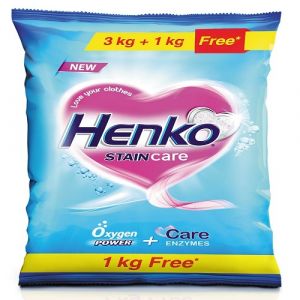HENKO STAIN CARE DETERGENT POWDER 3+1KG FREE