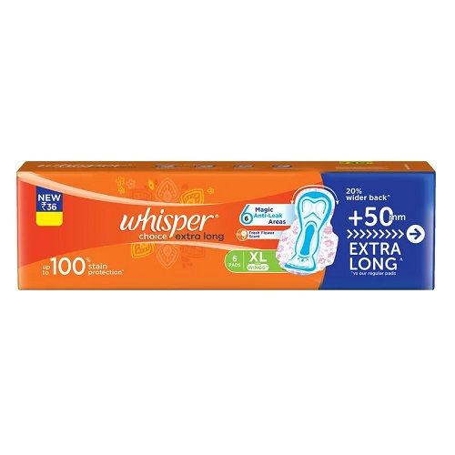 Whisper Choice Extra Long Xl With Wings 18 Sanitary Pads